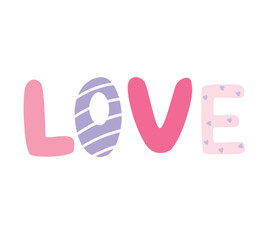 Concept Love moments love title. This flat vector cartoon design captures the concept of a love moment with the title love on a white background. Vector illustration.