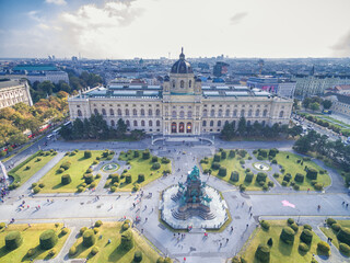 Museum of Natural History and Maria Theresien Platz. Kunsthistorisches Museum Wien. Large public square in Vienna, Austria