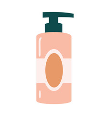 Concept Care cosmetic set cream. This flat vector cartoon design illustrates the concept of care cosmetic with a cream dispenser on a white background. Vector illustration.