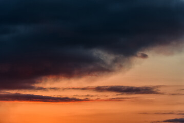 Beautiful Sunset Sky and Cloudy Sky
