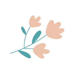 Concept Care cosmetic set bath flower. This flat vector cartoon design features a care cosmetic bath flower on a white background. Vector illustration.