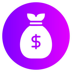 money bag gradient icon