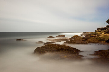 Rocks and Ocean Water. ND Filter. Sydney, Australia.