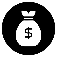money bag glyph icon