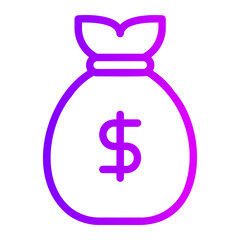 money bag gradient icon