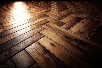 Obraz na płótnie Canvas wooden floor with a bright spotlight shining on the surface. Generative AI