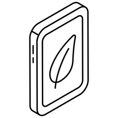 Premium download icon of mobile leaf