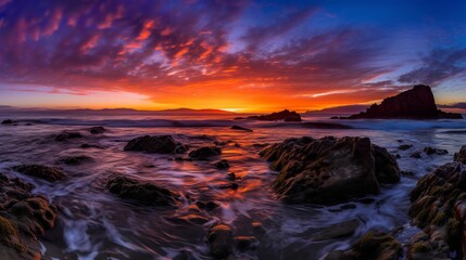 Fototapeta na wymiar Stunning Pacific Ocean Sunset