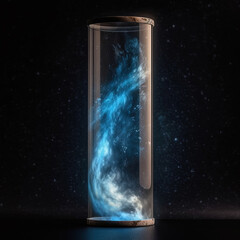 Space nebula in glass illustration. Generative AI.