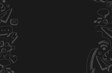 social media hand drawn background