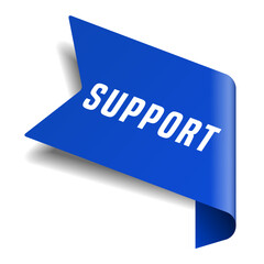 Colorful vector flat design banner support. This sign is well adapted for web design.
