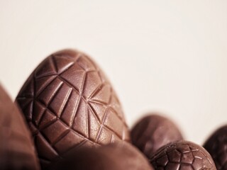 chocolate eggs closeup