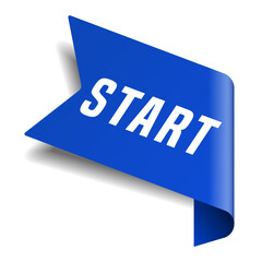 Colorful vector flat design banner start. This sign is well adapted for web design.