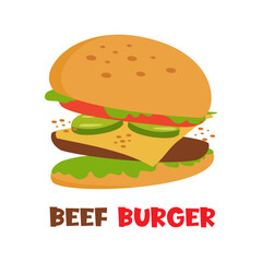 Burger logo design isolated on white background