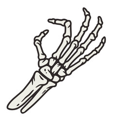 Obraz na płótnie Canvas Skeleton hand for halloween design. Hand bones or graphic element for tattoo
