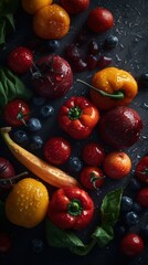 Assortment of healthy vegetables, beautiful product photography with soft shaddows, healthy lifestyle nutrition and eating - Generative Ai