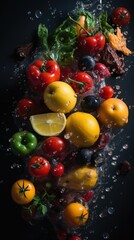 Obraz na płótnie Canvas Assortment of healthy vegetables, beautiful product photography with soft shaddows, healthy lifestyle nutrition and eating - Generative Ai
