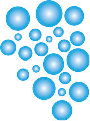 Abstract Blue Bubbles vector illustration. Transparent background.