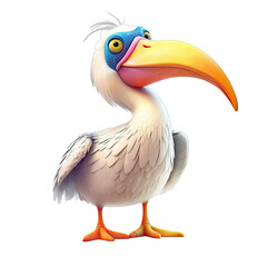 Fototapeta premium Pelican Illustration on transparent background. Generative AI