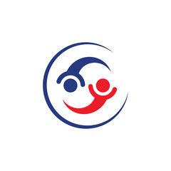 yin yang people icon vector concept design template