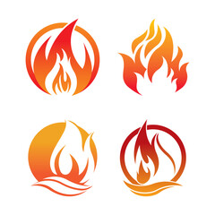 Fire logo design illustration and fire symbol