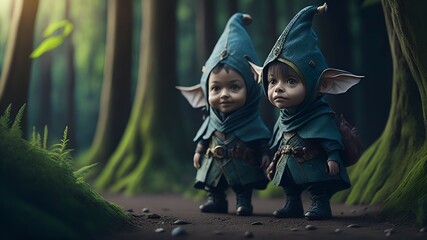 Enchanting Elves in the Serenity of Nature. Generative AI