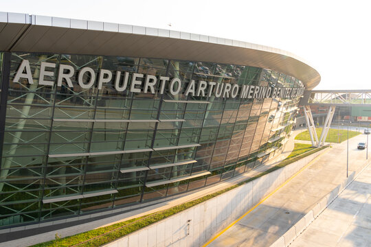 Arturo Merino Ben&iacute;tez International Airport in Pudahuel, Santiago, Chile -  February 12, 2023. Arturo Merino Benitez Airport is Chile's largest aviation facility and busiest international airport. 