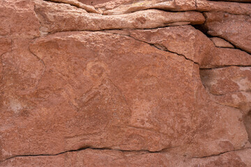 Yerbas Buenas Petroglyphs in San Pedro de Atacama, Chile - February 18, 2023. The Yerbas Buenas Inca petroglyph site in the northern Chilean Atacama Desert. 