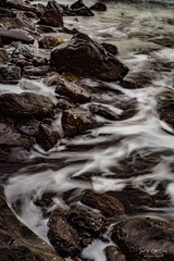 water flowing over rocks