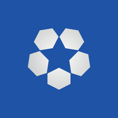 Star design formed by 5 pieces. Vector