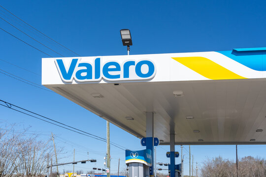 Houston, TX, USA - March 9, 2022:  A Valero gas station in Houston, TX, USA. Valero Energy Corporation is a manufacturer and marketer of transportation fuels. 
