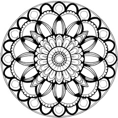 Black and White mandala for coloring book