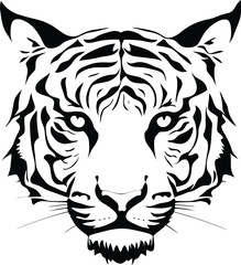 Black Tiger Head Vector Illustration for Versatile Logo and T-Shirt Designs