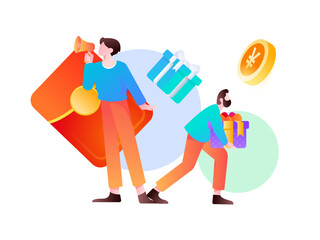 Internet finance and wealth management investment flat vector concept operation hand drawn illustration
