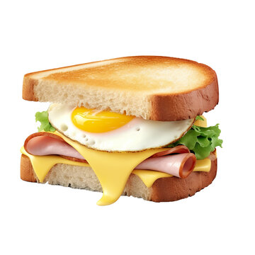 Sandwich with ham, cheese egg and salad, vegetables, eggs, corner sandwich, realistic 3d, digital paint, healthy food, casual food hand 