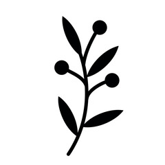 Obraz na płótnie Canvas Hand drawn herbal, floral clipart. One line doodle vector. Doodle flower branch, cute and unusual bud, can be used to decorate postcards, business cards or as an element for design