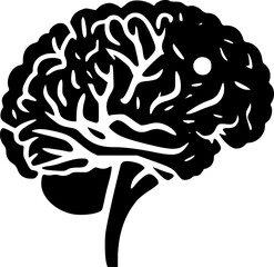 Fototapeta premium Brain | Minimalist and Simple Silhouette - Vector illustration
