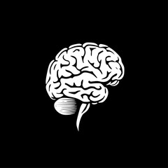 Brain - Black and White Isolated Icon - Vector illustration