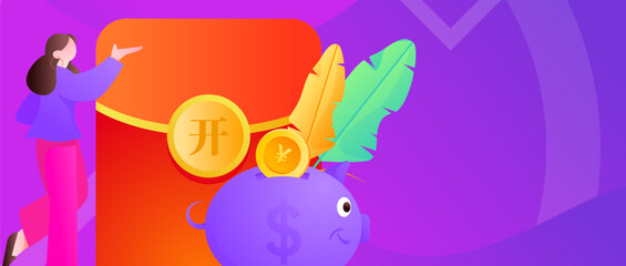 Internet finance and wealth management investment flat vector concept operation hand drawn illustration
