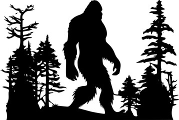 Fototapeta premium Bigfoot | Minimalist and Simple Silhouette - Vector illustration