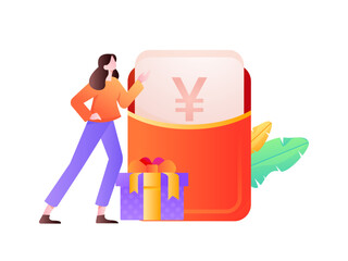 Internet finance and wealth management investment flat vector concept operation hand drawn illustration
