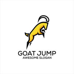 goat jump logo design mascot colorful