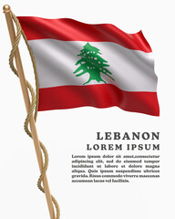 White Backround Flag Of LEBANON