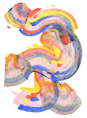 Hand crafted 3d tube modern wave split paint splash colourful lines stripe abstract texture background liquid shape marble watercolor 