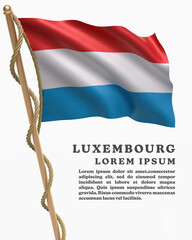 White Backround Flag Of LUXEMBOURG
