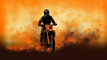 Motocross Biker, Generative AI, Illustration