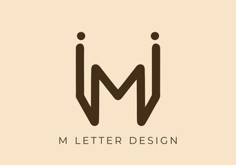 Unique Mono line design of M initial letter