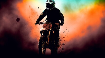 Motocross Biker, Generative AI, Illustration