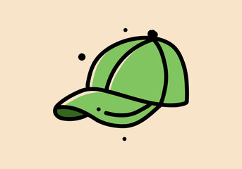 Green color design of a sport cap