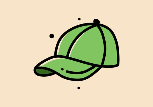 Green color design of a sport cap